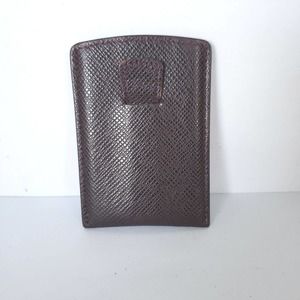 LOUIS VUITTON LV Vintage Unisex Taiga Leather Card Wallet Dark Purple Small